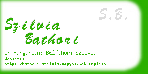 szilvia bathori business card